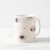 Met de hand getekende ogen Mystical Seamless Patte Koffiemok (Voorkant rechts)