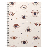 Met de hand getekende ogen Mystical Seamless Patte Notitieboek (Voorkant)