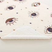 Met de hand getekende ogen Mystical Seamless Patte Sherpa Deken (3/4)