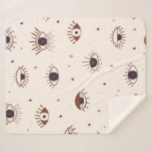 Met de hand getekende ogen Mystical Seamless Patte Sherpa Deken (Voorkant (horizontaal))