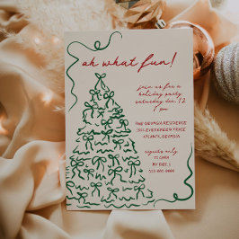 Met de hand getekende Oh wat een pret Kerstfeest u Feestdagenkaart