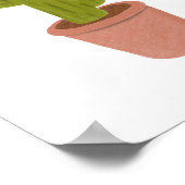 Met de hand getekende oliepastel-potcactus-kunst poster (Hoek)