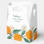 Met de Hand Getekende Oranje Botanische Abstracte  Bedankdoosjes (Geopend)