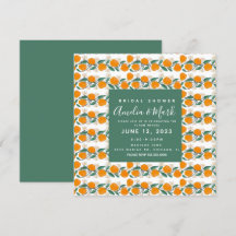 Met de Hand Getekende Oranje Botanische Abstracte 