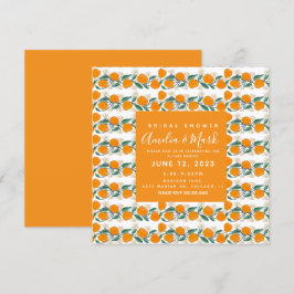 Met de Hand Getekende Oranje Botanische Abstracte  Kaart