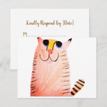 Met de hand getekende oranje tabby kat kinderen ve