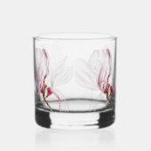 Met de hand getekende orchideeënafdruk whisky glas (Rechts)