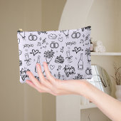 Met de Hand Getekende Paarse Bruidsdouche Doodle Etui