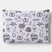 Met de Hand Getekende Paarse Bruidsdouche Doodle Etui (Voorkant)