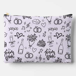 Met de Hand Getekende Paarse Bruidsdouche Doodle Etui