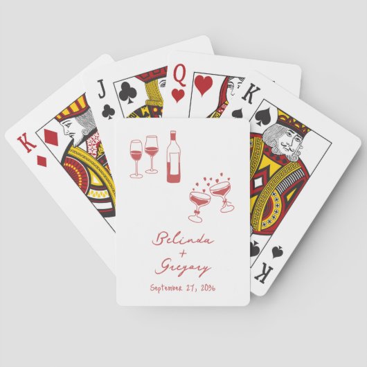 Met de Hand Getekende Paarse Illustraties Doodles  Pokerkaarten (Achterkant)