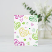 "Met de hand getekende Paisley Hearts" Feestdagenkaart (Staand voorkant)