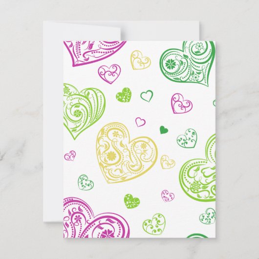 "Met de hand getekende Paisley Hearts" Feestdagenkaart (Voorkant)