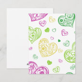 "Met de hand getekende Paisley Hearts" Feestdagenkaart (Voorkant / Achterkant)