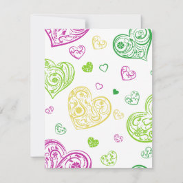 "Met de hand getekende Paisley Hearts" Feestdagenkaart