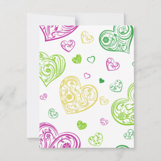 "Met de hand getekende Paisley Hearts" Feestdagenkaart