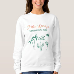 Met de hand getekende Palm Springs Roze Meidenavon Trui