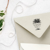 Met de hand getekende Palm Tree Summer Wedding Ret Zelfinktende Stempel