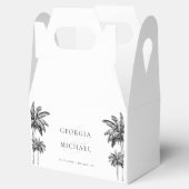 Met de Hand Getekende Palmboom Boho Strand Namen B Bedankdoosjes (Geopend)