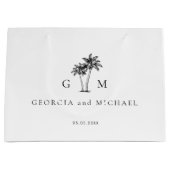 Met de Hand Getekende Palmboom Monogram Bestemming Groot Cadeauzakje (Voorkant)