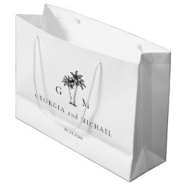 Met de Hand Getekende Palmboom Monogram Bestemming Groot Cadeauzakje