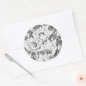 Met de hand getekende papavers bloemen bloemen ronde sticker (Envelop)
