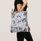 Met de hand getekende papavers bloemen bloemen tote bag (Dichtbij)