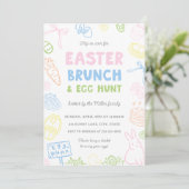 Met de hand getekende pastel Easter Brunch & Eiere (Staand voorkant)