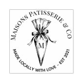 Met de hand getekende patisserie-spuitzak Monogram Rubberstempel (Afrduk)