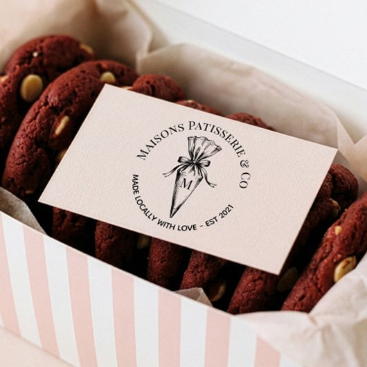 Met de hand getekende patisserie-spuitzak Monogram Rubberstempel