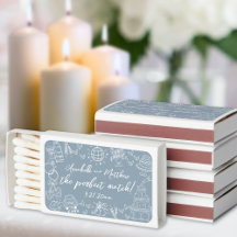 Met de Hand Getekende Perfecte Match Blue Trouwmat