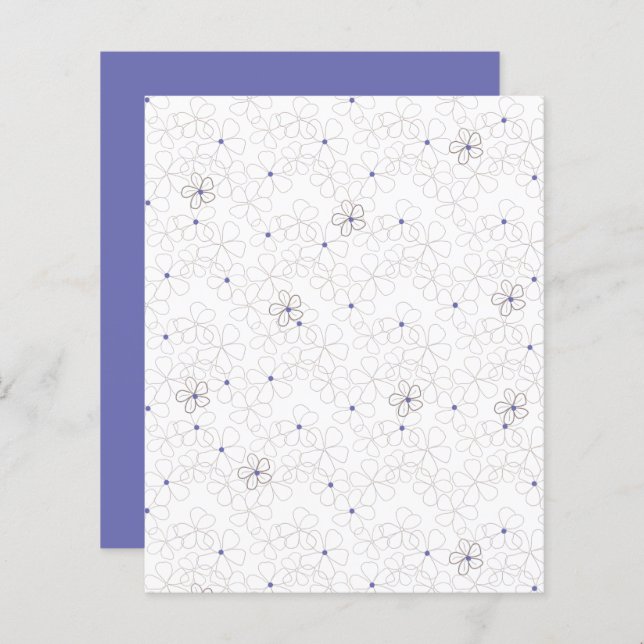 Met de hand getekende Periwinkle Flowers Scrapbook (Voorkant / Achterkant)