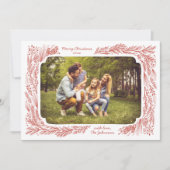 Met de hand getekende Pine Lijst Kerstmis-fotofees Feestdagenkaart (Voorkant)