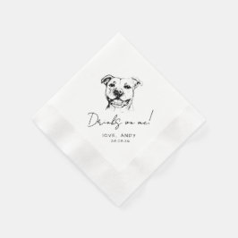 Met de hand getekende Pit Bull Drinks on me Cockta Servet