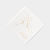 Met de hand getekende "Proost" Champagne Persoonli Folie Servetten (Rechts)