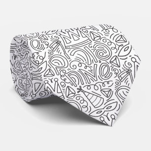 Met de hand getekende Purim stropdas in Doodle sti