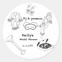 Met de Hand Getekende Pyjama- en Prosecco Bruidsdo