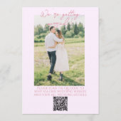 Met de Hand Getekende QR Code Bloemetuin Foto Brui Kaart (Achterkant)