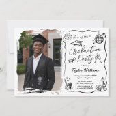 Met de Hand Getekende Quirky Whimsy Doodles Afstud Kaart (Voorkant)