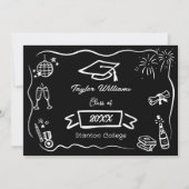 Met de Hand Getekende Quirky Whimsy Doodles Afstud Kaart (Achterkant)