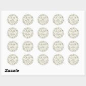 Met de Hand Getekende Retro Bruiloft Ronde Sticker (Vel)