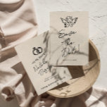 Met de Hand Getekende Retro Cupido Rariteit Bruilo Save The Date<br><div class="desc">Deze moderne en retro funky minimalistische handgetekende huwelijkskaart "Save The Date" is geweldig voor jou. Als je op zoek bent naar een mooie, elegante en makkelijk aan te passen "Save The Date" template. Een zeer elegante, simpele en chic zwart crèmekleurig, weelderig handgeschreven huwelijksuitnodiging. Zoals je ziet heeft het een minimalistische...</div>