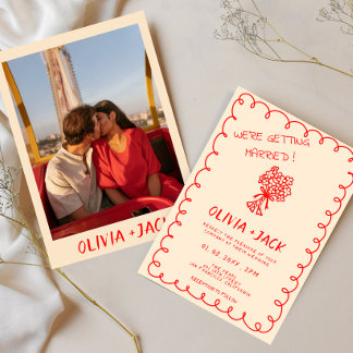 Met de hand getekende retro funky vintage foto tro kaart