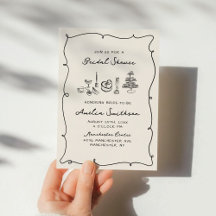 Met de hand getekende retro grillige & chic bruids