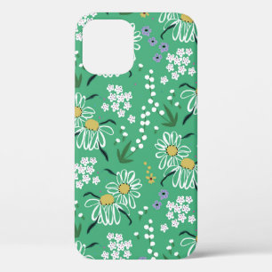  met de hand getekende retro schattige bloemen en  Case-Mate iPhone case