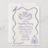 Met de hand getekende retro zwanen Foto All-in-one Kaart (Voorkant)