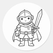 Met de Hand Getekende Ridder Doodle Sticker – Scha (Voorkant)