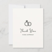 Met de Hand Getekende Ringen Doodle Moderne Trouw Bedankkaart (Voorkant)