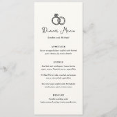 Met de Hand Getekende Ringen Doodle Moderne Trouw Menu (Voorkant)