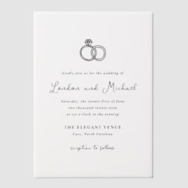 Met de Hand Getekende Ringen Doodle Moderne Trouw Vellum Uitnodigingen